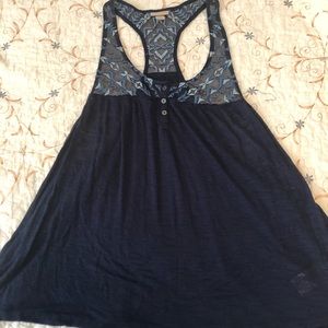 Blue lace racer back tank
